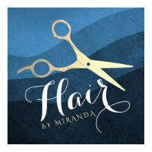 Hair Salon Hairstylist modernas tijeras azules y d