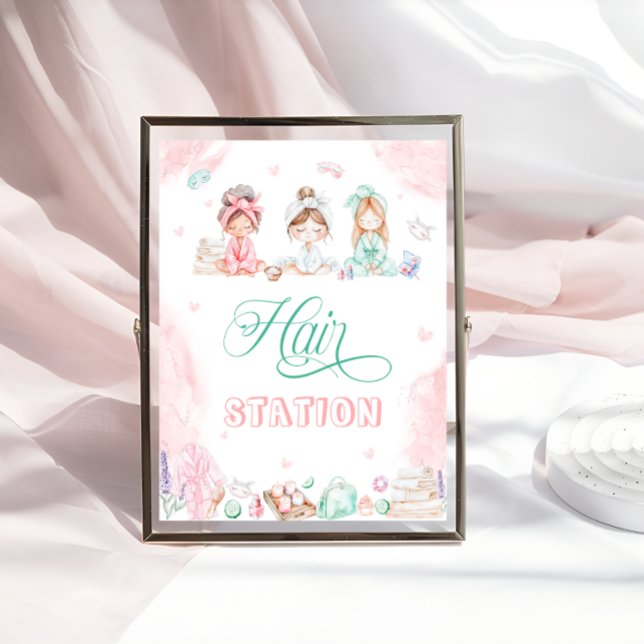 Póster Hair Station Spa Fiesta Makeup Chica Cumpleaños (Subido por el creador)