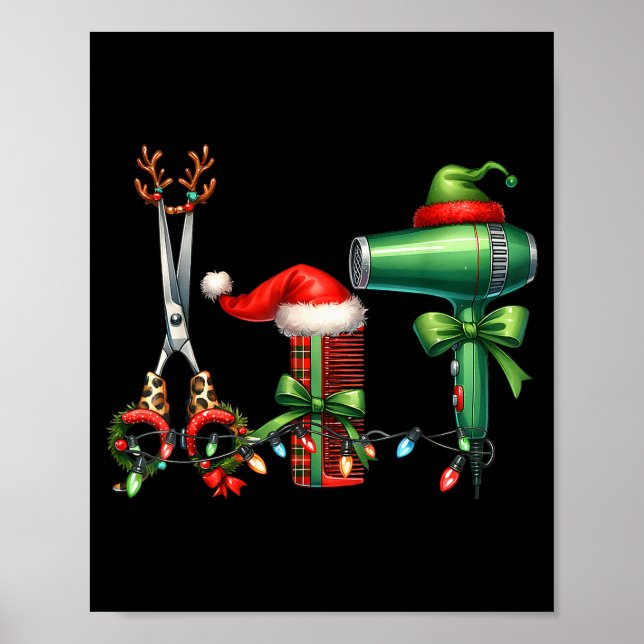Póster Hair Stylist Christmas Hairdresser Licensed Hairas (Frente)