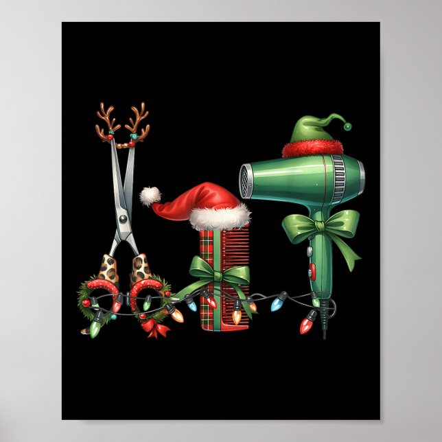 Póster Hair Stylist Christmas Hairdresser Licensed Hairas (Frente)