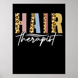 Póster Hair Therapist Leopard Hair Stylist Hair