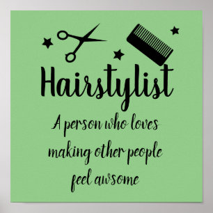 Póster Hairstylist Cita Funny Hairdresser Stars Green