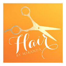 Hairstylist Makeup Salon Moda Naranja Tijeras de o