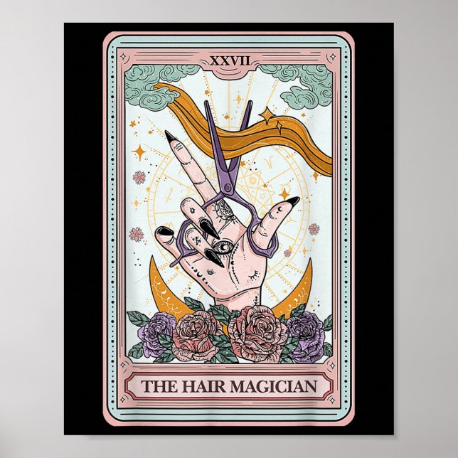 Póster Hairstylist Tarot Card Salon Hairdresser Gótico Ha (Frente)
