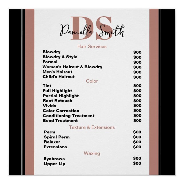 Póster Hairstylista minimalista moderno (Anverso)