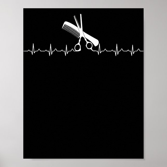 Póster Hairstylistas Heartbeat Love Hairdresser (Frente)