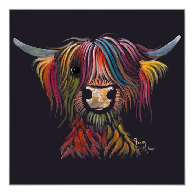 Póster Hairy Highland Cow ' OLIVER ' (Anverso)