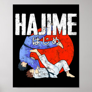 Póster Hajime Judo Divertido Deportes Artes Marciales Jap