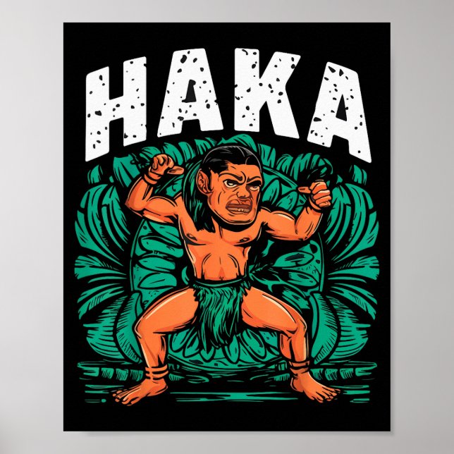 Póster Haka Dance Funny Maori Dance Culture Outfit  (Frente)