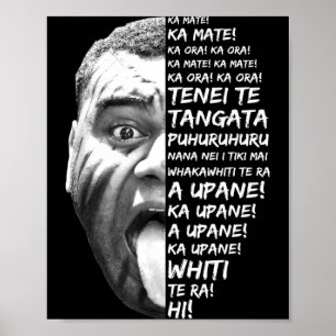 Póster Haka Nueva Zelanda Maorí Nueva Zelanda Fans Rugby