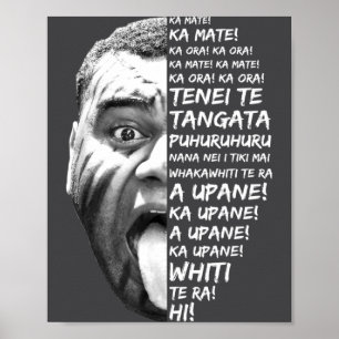 Póster Haka Nueva Zelanda Maorí Nueva Zelanda Fans Rugby 