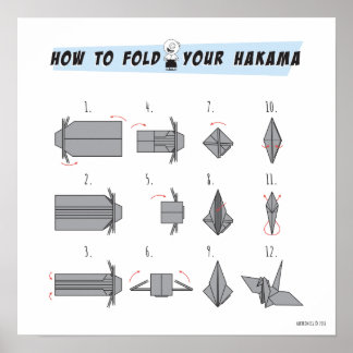 Póster Hakama Origami