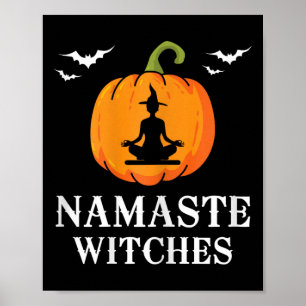 Póster Hal Mujeres Namaste Brujas Calabaza Yoga Meditació