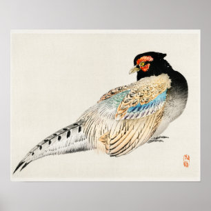 Póster Halcón peregrino de Kōno Bairei (1844-1895)