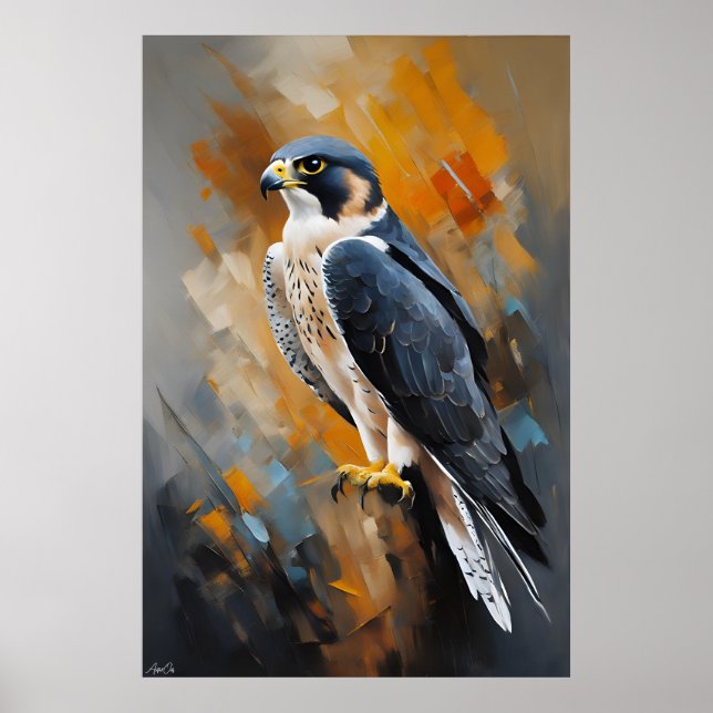 Póster | Halcón Peregrino | Estilo de pintura (Frente)