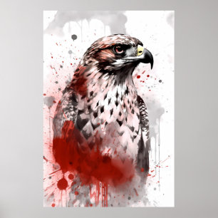 Póster Halcón rojo con cola