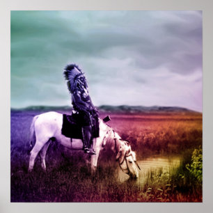 Póster Halcón rojo en un oasis en las tierras Badlands