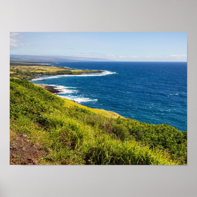 Póster haleokane mirando hacia la bahía de honuapo (Frente)
