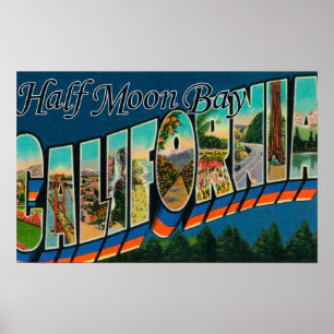 Póster Half Moon Bay, California - escenas grandes de la