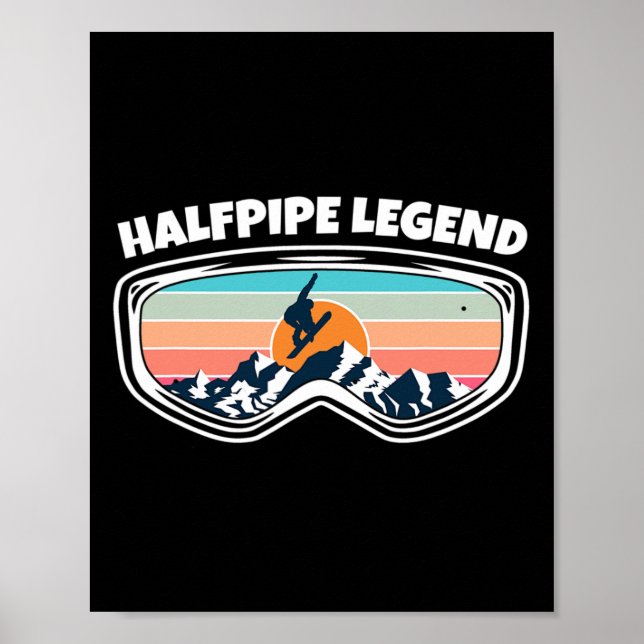 Póster Halfpipe Snowboard Goggggggg as halfpipe Snowboar (Frente)
