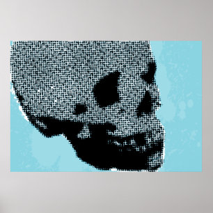Póster Halftone Skull