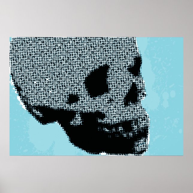Póster Halftone Skull (Frente)