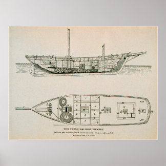 Póster Halibut schooner poster