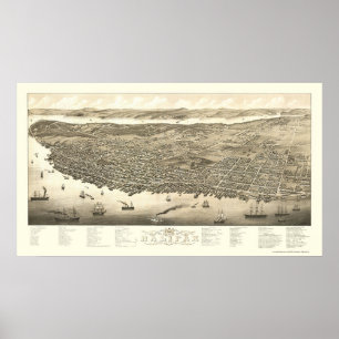 Póster Halifax, NS, Canada Panoramic Map - 1879