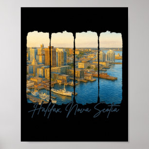 Póster Halifax Nueva Escocia Viaje Viaje Pincelada Halifa