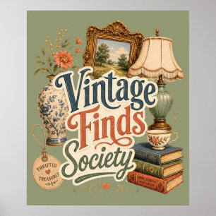 Póster Hallazgos Vintage Tesoros Cottagecore