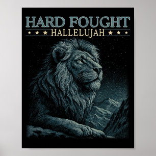 Póster Halleluya Cristiano de la Biblia Luchado Duro Jesú
