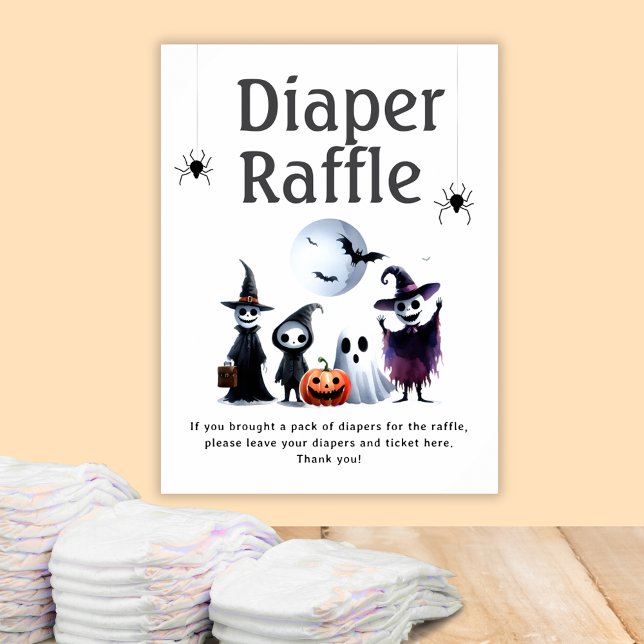 Póster Hallloween Monster Baby Shower Diaper Raffle (Hallloween Monster Baby Shower Diaper Raffle Poster)