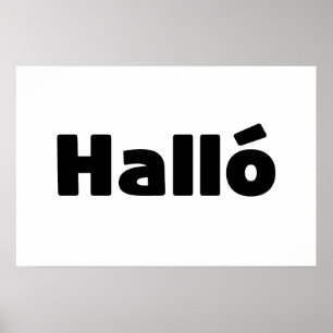 Póster Halló islandés { Hello ) Idioma Íslenska