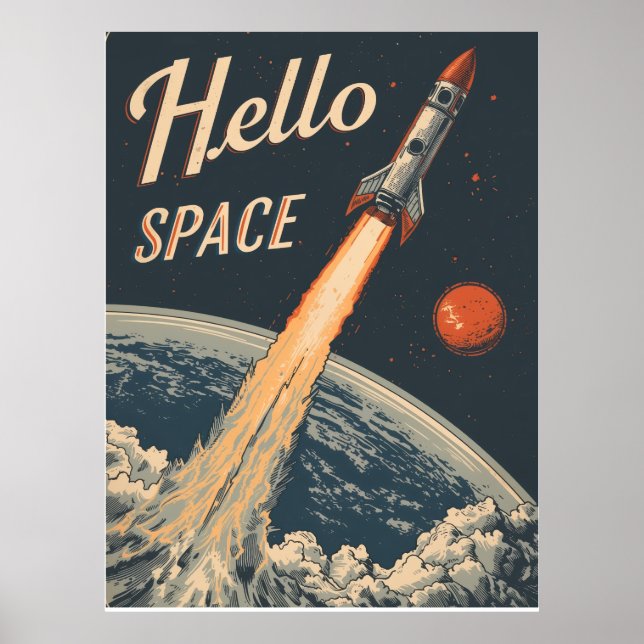Póster Hallo Weltall-Retro Futurismus (Frente)