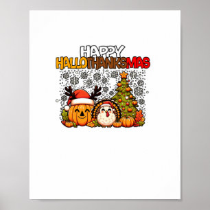 Póster HalloGraciasMas Divertido Día de Acción de Gracias