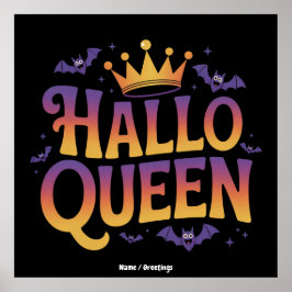 Póster Halloqueen Bat Women Costume Crown Your Spooki