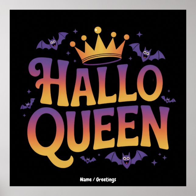 Póster Halloqueen Bat Women Costume Crown Your Spooki (Frente)