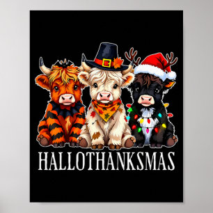 Póster Hallothanksmas Halloween Día de Acción de Gracias 