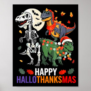 Póster Hallothanksmas Halloween Día de Acción de Gracias 