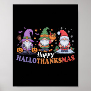 Póster Hallothanksmas Para Los Gnomes Lover Gracias Chris