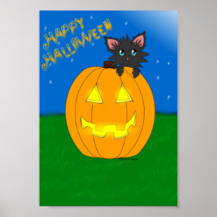 Póster Hallow Kitty Happy Halloween Poster