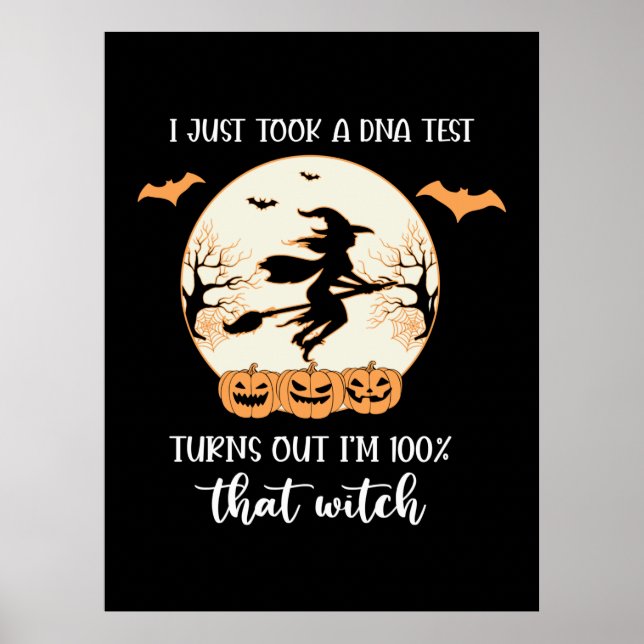 Póster Halloween Acabo De Tomar Una Prueba De ADN Cumplea (Frente)