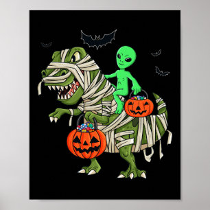 Póster Halloween Alien viajando en bicicleta Chicas de ni