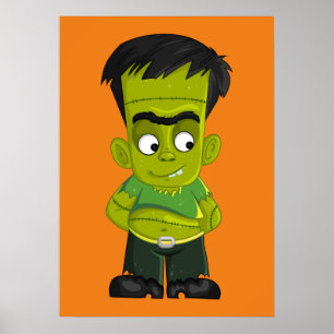 Póster Halloween animado Frankenstein