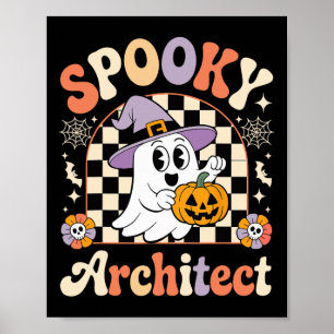 Póster Halloween, arquitecto retro fanático