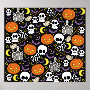 Póster Halloween atemorizante: Diseño de fondo temático.