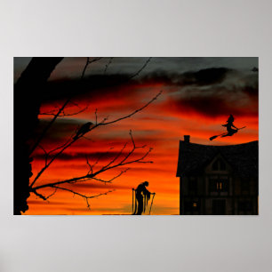 Póster Halloween aterrador.