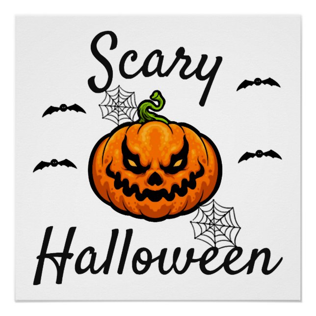 Póster Halloween aterrador (Anverso)