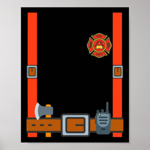 Póster Halloween - Atmósfera divertida para bomberos