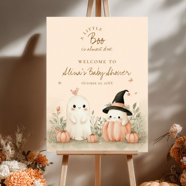Póster Halloween Baby Shower A Little Boo Es Bienvenida (Subido por el creador)